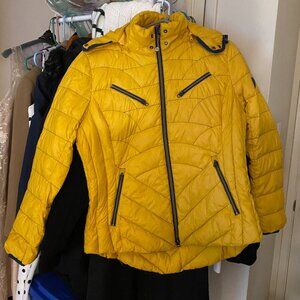 Goode Rider Yellow Puffer Riding Jacket XL Hooded Equestrian Coat